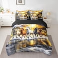 thumbnail image 2 of Homewish Rustic Western Farmhouse 7-Piece Twin Bedding Sets,Natural Landscape Mountain Bedding Comforter Set,White Brown Horse Sheet Sets For Boys Teens,Ultra Soft Home Decor Reversible, 2 of 8