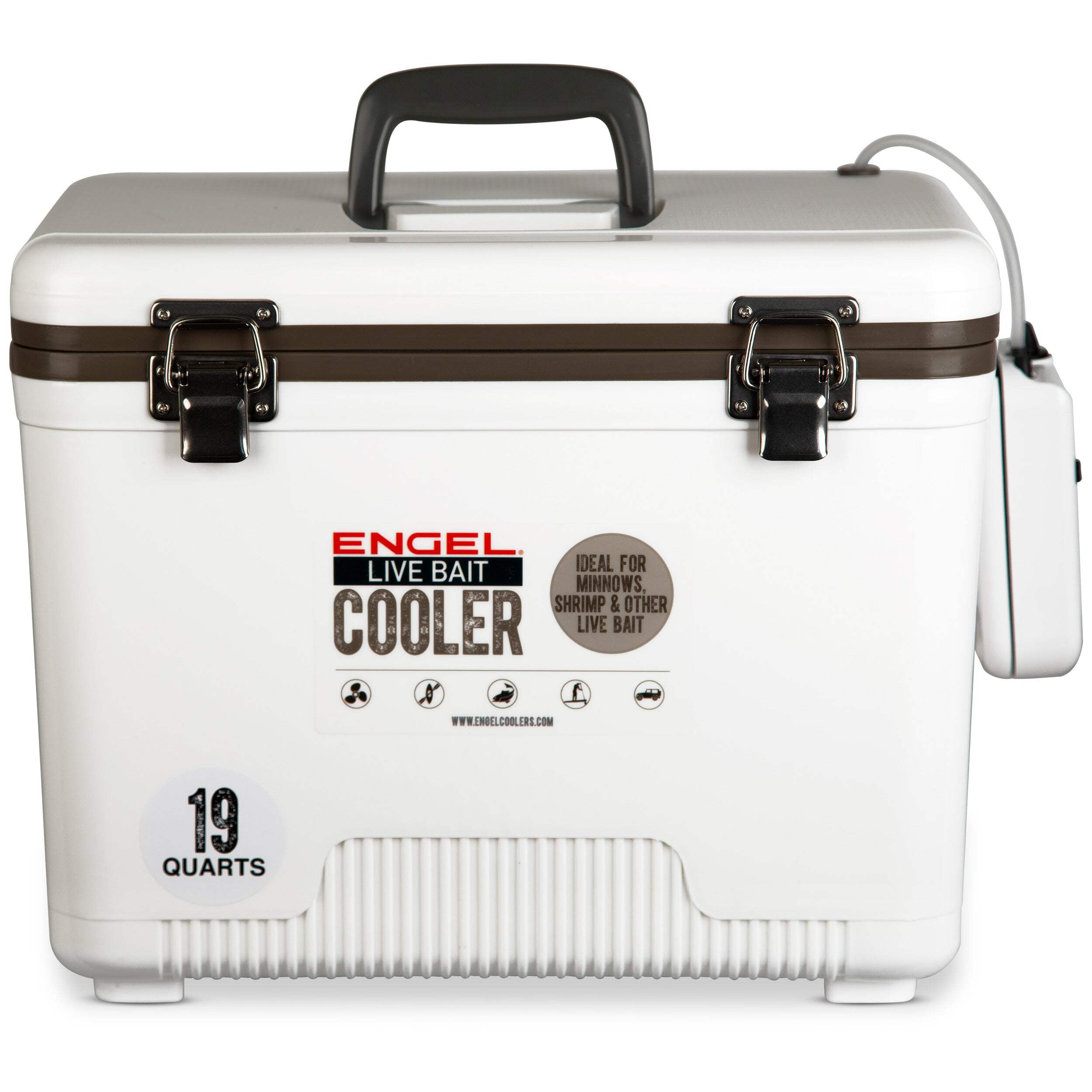 ENGEL, Live Bait Cooler, 13 Qt, with 2-Speed Portable Aerator Pump