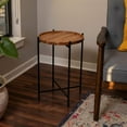 thumbnail image 2 of BIRDROCK HOME Folding Side Table with Removable Wood Tray - Black Metal Foldable Nightstand - Indoor Use Only - Bar Coffee Drinks Food Serving Tray - Decorative Modern End Accent - Natural Acacia, 2 of 9
