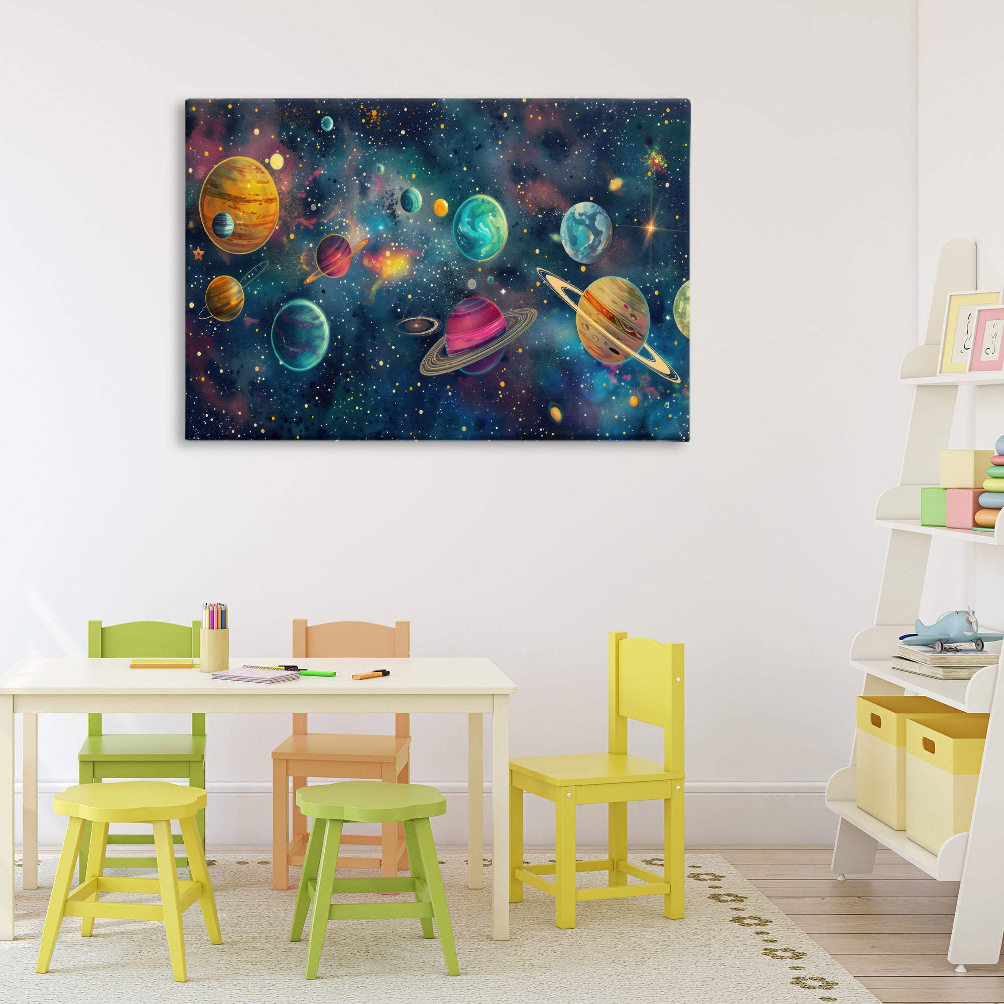 Stupell Industries Celestial Planetary Parade Canvas Wall Art, design by Creative Studio