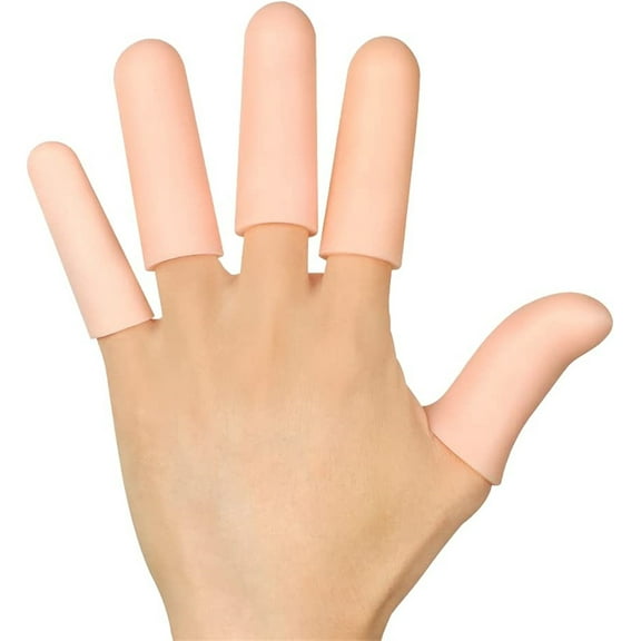 NOGIS 20 Packs Finger Cots, Silicone Finger Protectors, Finger Sleeves Great for Trigger Finger Waterproof Finger Cover Caps Suitable for Women and Men