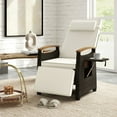 thumbnail image 2 of Gymax Chaise Longue de Patio en Rotin, Fauteuil Inclinable en Osier PE avec Dossier et Repose-Pieds Réglables, Blanc, 2 of 9