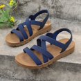 thumbnail image 7 of Flat Sandals for Women 2026 Comfortable Open Toe Wide Width Sandals Elastic Ankle Strap Walking Shoes for Women, 7 of 7