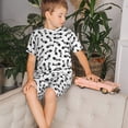 thumbnail image 4 of Balery Fish Bone Conjunto de Pijama Infantil de Manga Corta con Estampado – Ropa de Dormir de Algodón Suave-Large, 4 of 6