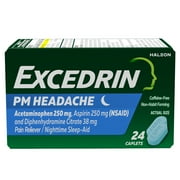 Excedrin Pm Headache Medicine and Sleep Aid Acetaminophen Aspirin Caplets, 24 Count