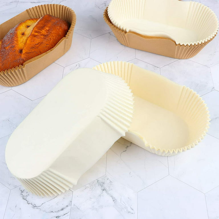 50 Pcs Paper Loaf Pan Disposable Paper Baking Pan with Lids Disposable  Paper Pans Mold for Cake Bread Oven Loaf Bakery (6 x 2.5 x 2 inches)