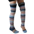 thumbnail image 5 of Women Y2k Knitted Warm Thigh High Socks Over The Knee Striped Autumn Winter Elastic Long Boot Stockings, 5 of 6