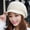 Light Gray, variant on Yesbay Knitted Hat Warm Flat Brim Shape Faux Rabbit Fur Women Cold Hat for Cold Weather,Pink Purple