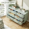 thumbnail image 3 of 6 Drawer Dresser, Wood Chest of Drawers Organizer Storage with Gold Handle, Large Storage Cabinet, Modern Design Dresser for Bedroom, Living Room, Closet, Hallway, Entryway, Green, 3 of 6