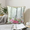 thumbnail image 6 of Kll Vintage Wood With Floral Decorative Throw Pillow Covers Velvet Soft For Couch Sofa Bedroom Living Room Outdoor -18"X18", 6 of 8