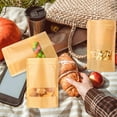 thumbnail image 5 of 10 Pcs Kraft Bags with Window Kraft Stand up Pouches Bulk Kraft Zipper Lock Paper Bags Pouches Food Storage Bags Reusable Heat Sealable Bags for Packaging Home Office Business (6 x 9 Inch), 5 of 7