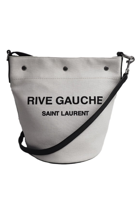 Pre-Owned YVES SAINT LAURENT RIVE GAUCHE Shoulder Bag White Black 669299-faaaz-9024 Women's