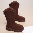 thumbnail image 6 of Miluxas Girl's Faux Fleece Lined Knee High Winter Riding Boots Back Zipper Solid Color Mid Leg Boots (Toddler/Little Kid/Big Kid) Coffee 10 M(27), 6 of 9