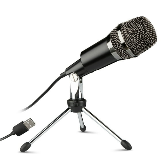 USB Home Vocal Recording Microphones Desktop Mini Metal Tripod Stand