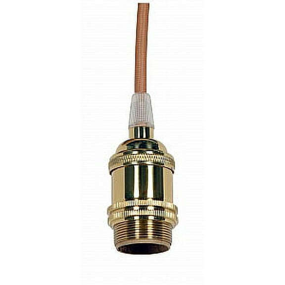 Satco Brass Keyless Polished Brass Gold Wire Lampholder