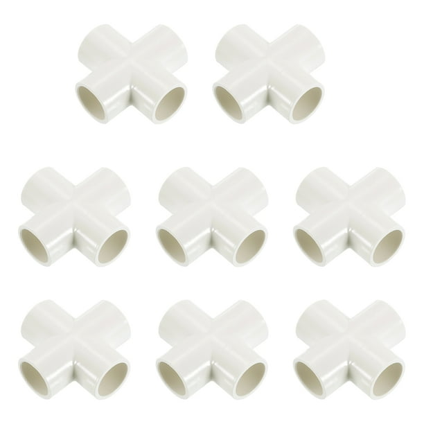 Conectores de 1/2", 8 piezas, conector de codo de 4 vías, fitting de esquina, blanco