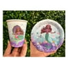 black mermaid party decor, cute mermaid party supplies decoration cups and plates
