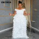 thumbnail image 2 of CM.YAYA Plus Size Women Short Sleeve Slash Neck Big Swing Loose Smock Maxi Dress 2024 Fall Party Evening Long Dresses, 2 of 5