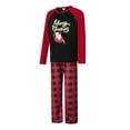 thumbnail image 3 of Christmas Family Pajamas Matching Set, Long Sleeve Letters Santa Claus Print T-shirt with Plaid Pants Sleepwear Loungewear, 3 of 10