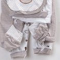 thumbnail image 4 of Zuwimk Newborn Boy Girl Clothes Sets Cotton Long Sleeve Romper Jumpsuits Unisex Outfits With Baby Mittens Hats Gloves 8Piece(A109-Grey), 4 of 6