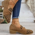 thumbnail image 7 of Dweltoz Women's Leopard Print Pointed Toe Loafers Twist Knot Slip On Mid Heel Dress Shoes Casual Office Block Heel Footwear,Brown 9, 7 of 7