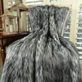 thumbnail image 2 of Plutus Luxury Faux Fur Siberian Husky Throw - Gray - White & Black - 60 x 84 in., 2 of 2