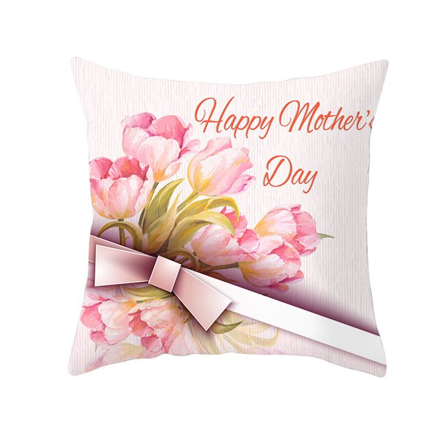 Mother's Day Gifts Printed Cushion Cover Mother's Day Party Home Decorative Pillow Case Floral Letter Festive Decor Pillow Cover45x45cm Gao Jinjia LED