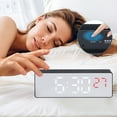 thumbnail image 3 of REGALWOVEN Triple Alarm Clock for Desk, Big Numbers Display, Dimmable, Temperature, 12/24H for Deep Sleepers 6.3 x 2.4 x 1 inch Red, 3 of 6