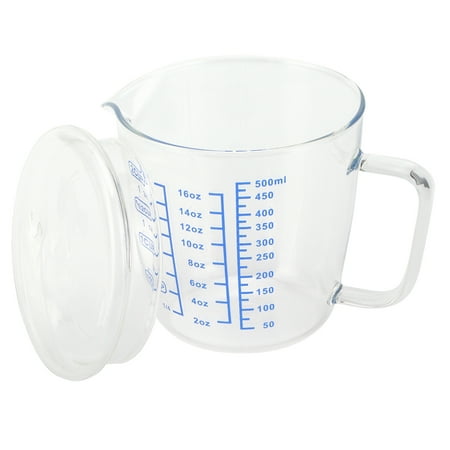 

Milk Scale Jug Measuring Cup High Temperature Resistance Convenient With Lid For Microwave Fridge Freezer 500ml