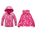 thumbnail image 2 of kids Zip Hooded Windbreakers Waterproof Rain Jackets Lightweight Fleece Lined Outdoor Warm Jacket Raincoat for Boys Girls,4-13 Years, 2 of 6
