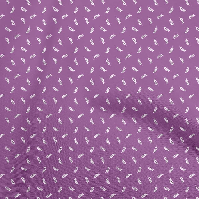 oneOone Rayon Purple Fabric Leaves Fabric For Sewing Printed Craft Fabric By The Yard 56 Inch Wide