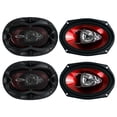 thumbnail image 1 of BOSS CH6930 6x9" 400W 3-Way Car Coaxial Audio Stereo Speakers Red, 1 of 8