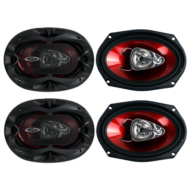 BOSS CH6930 6x9" 400W 3-Way Car Coaxial Audio Stereo Speakers Red