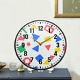 thumbnail image 4 of Yayeee Wall Clock Battery Operated 11.9" Silent Quartz Non-Ticking for Living Room Decor, Blue Retro Triangles, 4 of 8