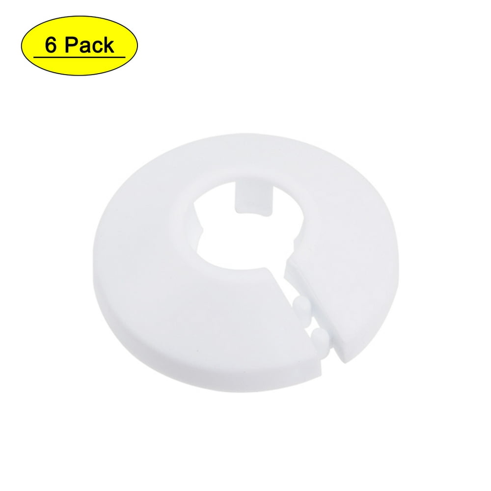 Uxcell 16mm PP Plastic White Water Pipe Cover Decoration 6 Pack