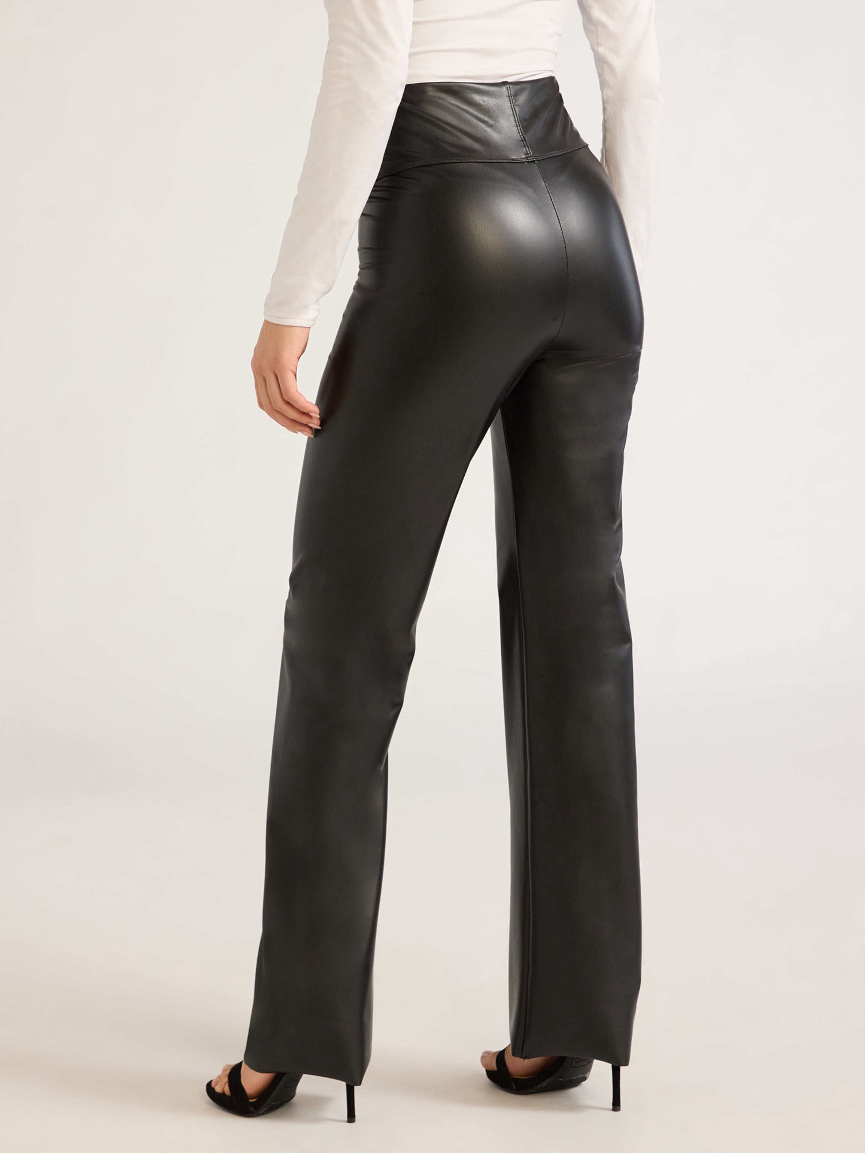 Sofia Jeans Women's Faux Leather Bootcut Pants, 32.5" Inseam, Sizes XS-2XL