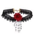 thumbnail image 1 of Collar de travesuras negro realista para cosplay y decoración de fiestas, estilo 6099 Gargantilla espeluznante para Halloween, 1 of 8