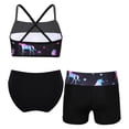 thumbnail image 2 of YONGHS Kids Girls Flower Printed Swim Trunks with Top Set Rashguard Swimsuit 3 Pieces Bathing Suit Black-B 10, 2 of 5