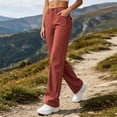 thumbnail image 2 of QQZ Straight Leg Dress Pants For Women, Mid Rise Button Zip Casual Work Trousers, Office Daily Commute Travel Outfits, 2 of 9