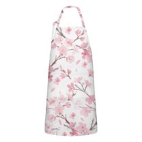 Pioneer Flower Floral Print Pattern Apron-Garden Aprons for Women with Pockets-Cotton Linen Waterproof Kitchen Cooking Gardening Aprons Adjustable for Kitchen,Cooking,BBQ and Salon 33x27 Inch