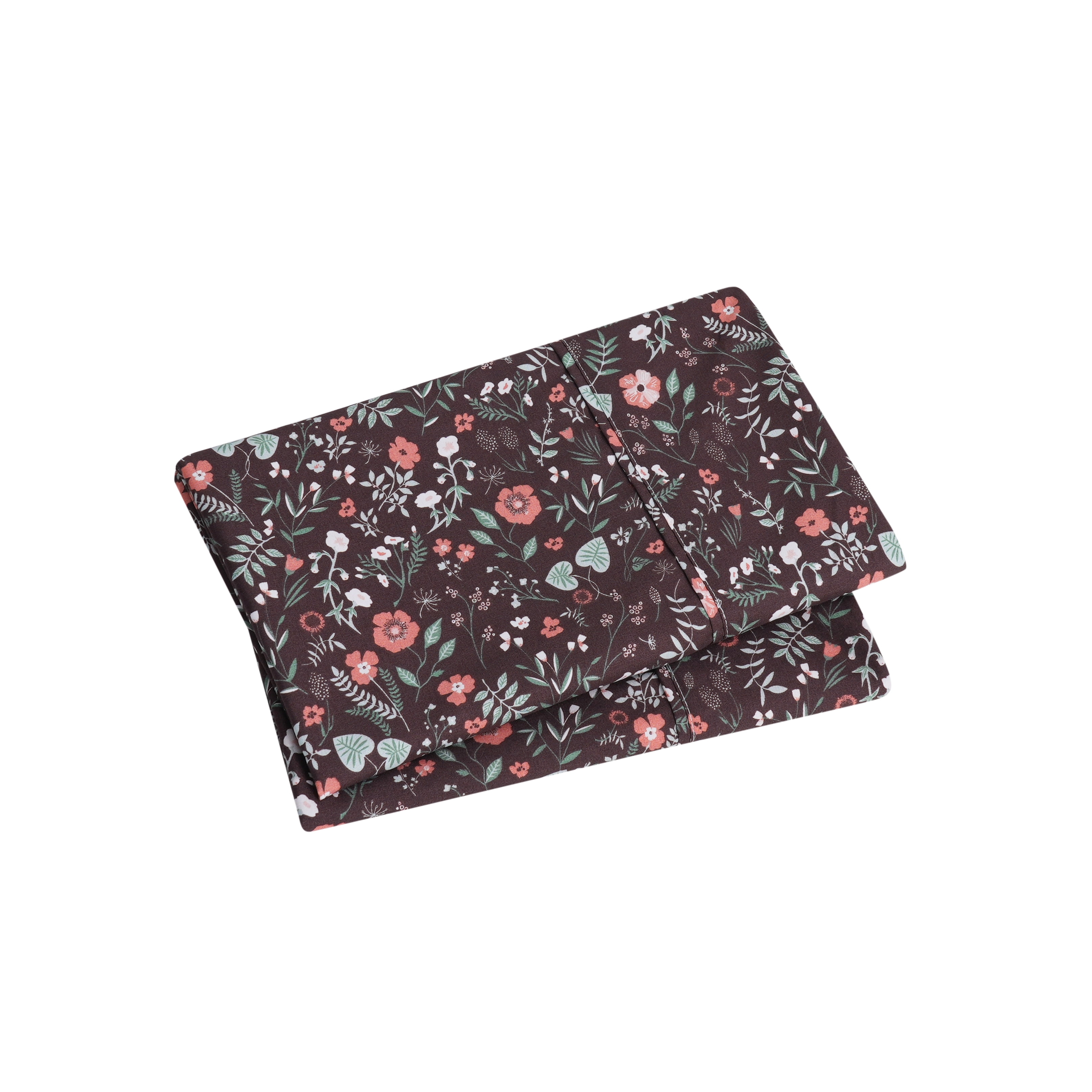 Mainstays Super Soft Brushed Microfiber Pillowcase Set, Dark Brown Floral, Standard/Queen, 2 Piece
