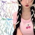 thumbnail image 2 of 5 Pairs Colorful Ribbons Bow Hair Clips for Girls Double Bowknots Hair Barrettes for Women Long Tassels Hair Ribbon Hairclips Kids Cute Bowknot Hair Clip Kawaii Hair Bows Braiding Hair Accessories, 2 of 7