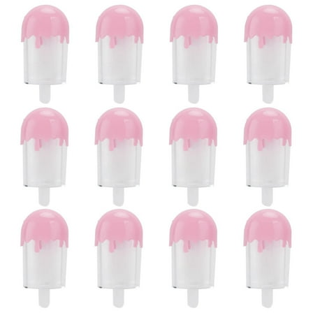 Ice Cream Shaped Candy Box | 12 Pack Plastic Candy Containers | Party Favors for Weddings Birthdays | Clear Gift Box with Lid | Bulk Party Supplies