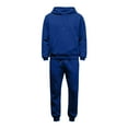 thumbnail image 5 of Hogleaql Men's Tracksuits 2 Piece Set Solid Color Relaxed Fit Hoodie Jogging Running Pant Set Fleece Fall Suit with Pockets Royal Blue L, 5 of 6