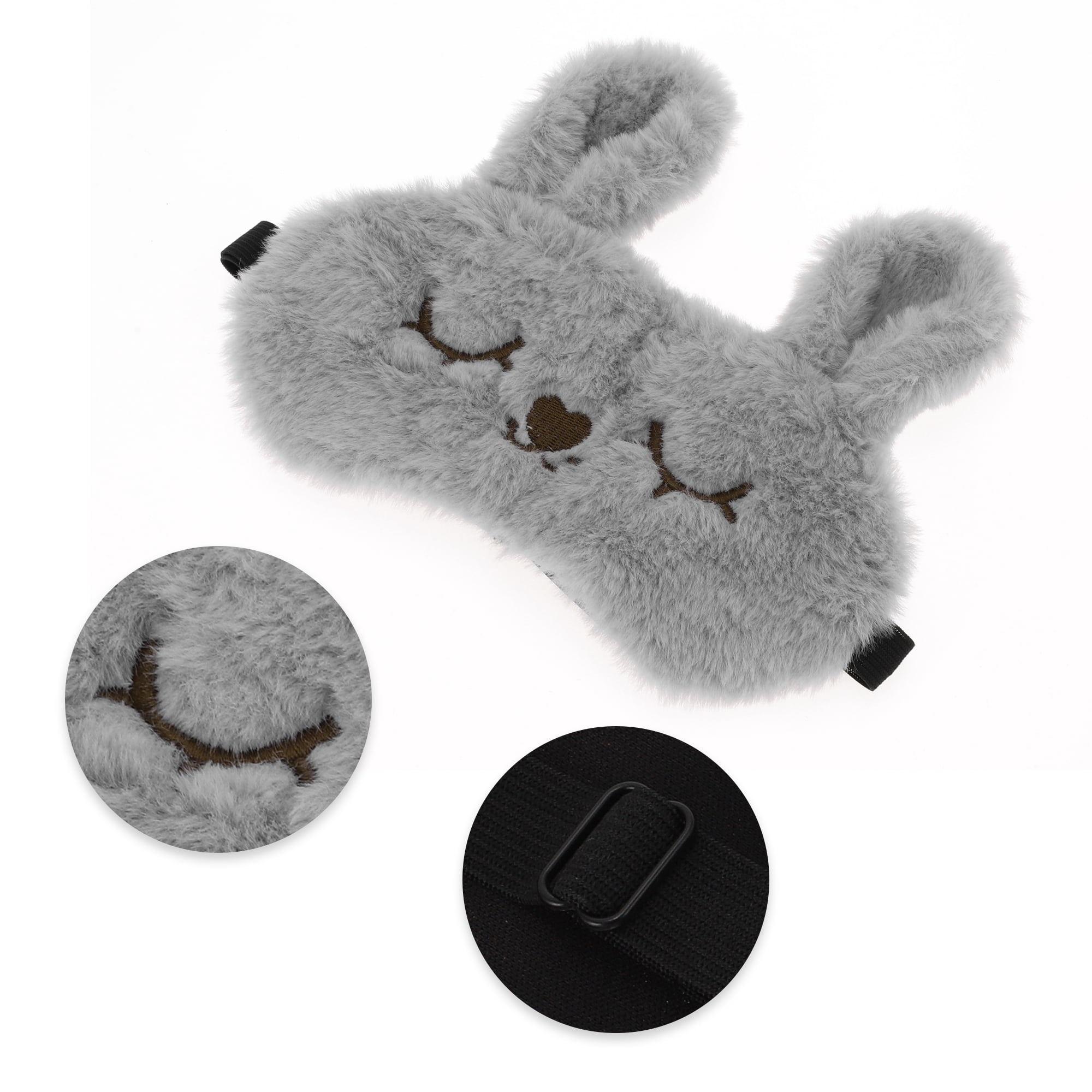 Unique Bargains Soft Rabbit Eyes Sleep Mask Gray for Comfortable Sleep and Relaxation