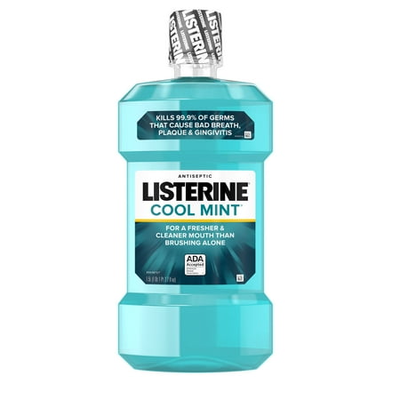 (2 Pack) Listerine Cool Mint Antiseptic Mouthwash for Bad Breath, 1.5 (Best Mouthwash For Dry Mouth Bad Breath)