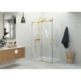 thumbnail image 5 of Glass Warehouse  48 in - 52 in x 36 in x 78 in Frameless Sliding Shower Door with Return Panel Satin- Brass Satin, 5 of 5