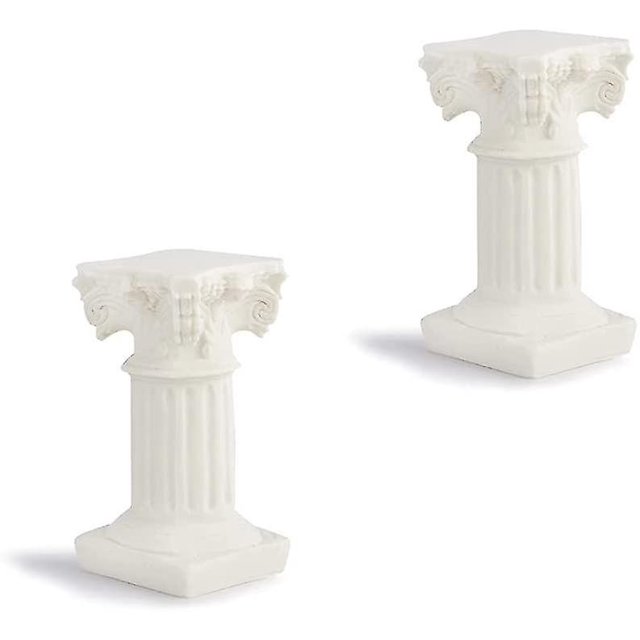 Pilares romanos blancos Columnas griegas Mini decoraciones de resina para estilo moderno Estatua de decoración para interiores y exteriores (1 pieza, blanco) JAMW Sencillez