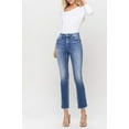 thumbnail image 4 of Flying Monkey - High Rise Slim Straight Jeans with Frayed Raw Hem (28" Inseam) - F5124, 4 of 9