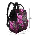 thumbnail image 2 of Fotbe Pink Blossoms Butterfly Mochila Maternidad - Lona de Sarga Impermeable, Mochila de Pañales de Gran Capacidad con Múltiples Bolsillos y Correas Ajustables, 2 of 6
